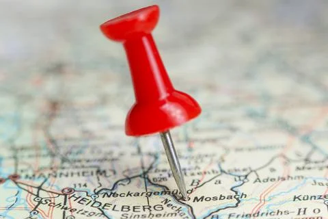 Mosbach, Germany pin on map Stock Photos