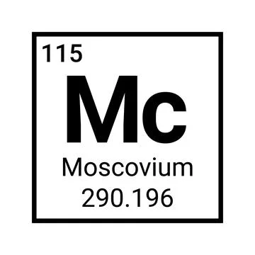 Moscovium periodic table element icon vector illustration Stock Illustration