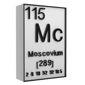 Moscovium,Phosphorus on the periodic table of the elements on white blackgr.. イラスト素材