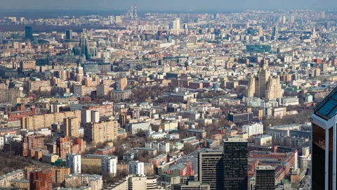 Moscow aerial view .4k Time lapse. Stock Footage 255606653