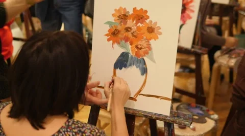 MOSCOW: Art drawing workshop, master class Stock Footage 54937691