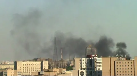 Moscow burns Stock Footage 5378369