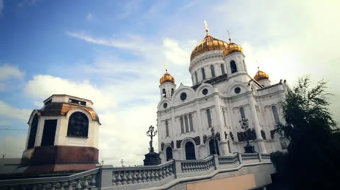 Moscow cathedral (timelapse) Stock Footage 23730724