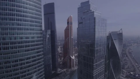 Moscow Centre. The camera is approaching to the skyscrapers. Stock Footage 78879080