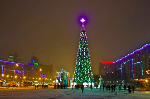 Moscow, christmas tree Stock Photos
