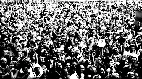 MOSCOW, CIRCA 2015: Crowd on live rock concert Stock Footage 56914935