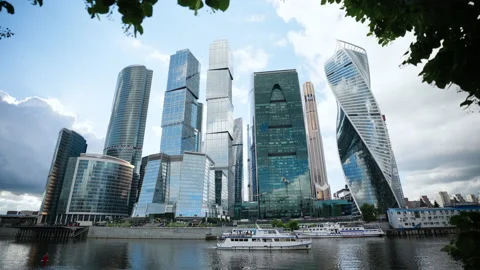 Moscow City Business Center Stock Footage
