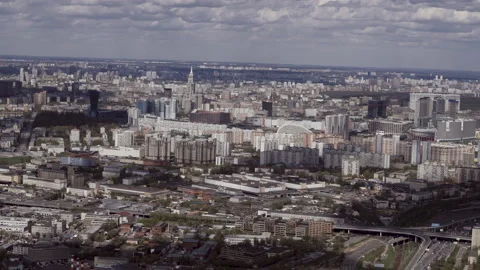 Moscow city top view, slow motion video of the city of Moscow from the highes Stock Footage 154229366