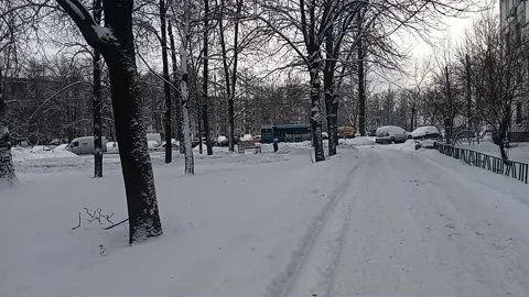 Moscow. City view in cold and snowy winter. Stock Footage 227306748