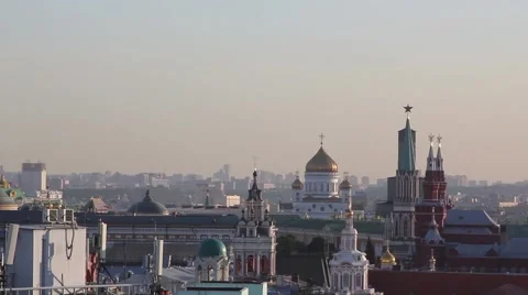 Moscow City View Point Evening Stock Footage 53909032