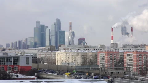 Moscow in cold day Stock Footage 148018023