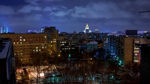 Moscow Courtyard at winter Stock Footage 70852947