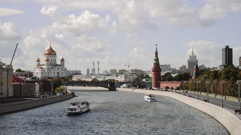 Moscow Day River 動画素材 236403675