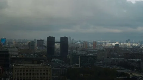 Moscow district Sokol lighted view  from the business centre 18-th floor Video stock 70719376