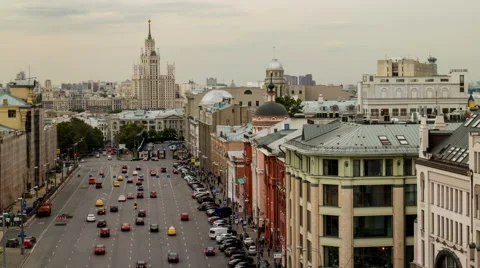 Moscow downtown panorama Stock Footage 54573266