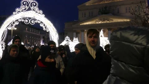 Moscow in the evening in winter in the center Stock Footage 169958583