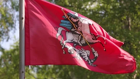 Moscow flag Stock Footage 107627829