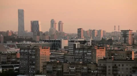 Moscow General view sunset Stock Footage 11886416