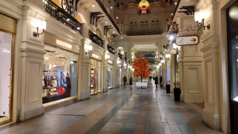 Moscow GUM inside 库存影片 287518284
