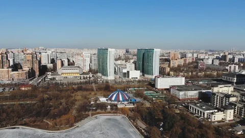 Moscow from the height of the flight of drones Stock Footage 88378359