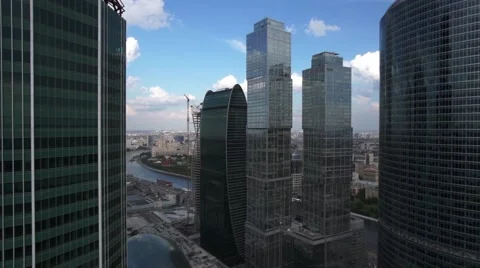 Moscow from helicopter 03 Stock Footage 40014957