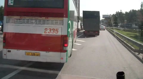 Moscow Highway From The Bus Window Timelapse 2 Stock Footage 8664036