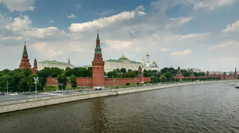 Moscow Kremlin and Ivan the Great Bell Tower Stock Footage 24695732