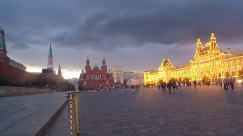 Moscow Kremlin And The Red Square in the evening Timelapse Vidéo 82046882