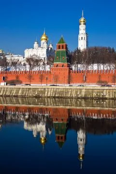Moscow Kremlin and reflection Stock Photos