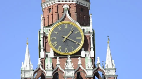 Moscow Kremlin Clock Stock Footage 22747596