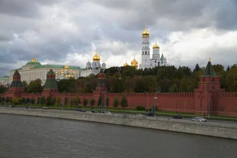 Moscow Kremlin, with clouds. Stock Photos