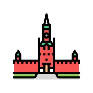 Moscow kremlin color icon vector illustration Ilustração Stock