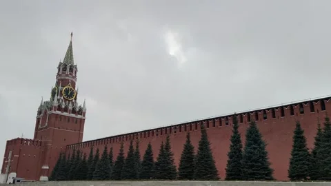 Moscow Kremlin during snowfall Stock Footage 257956314