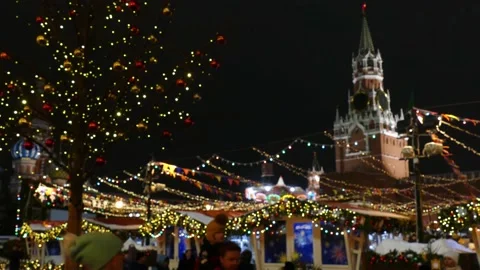 The Moscow Kremlin in the evening in winter Stock Footage 169957521