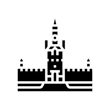 Moscow kremlin glyph icon vector illustration Ilustração Stock