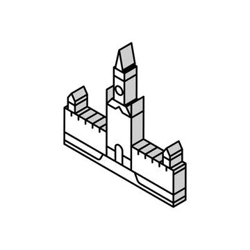 Moscow kremlin isometric icon vector illustration Ilustração Stock