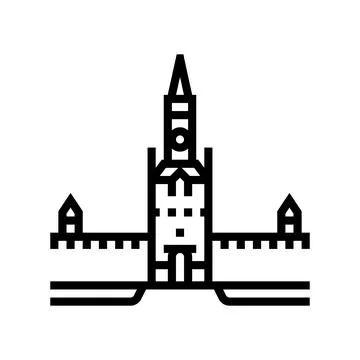 Moscow kremlin line icon vector illustration Ilustração Stock