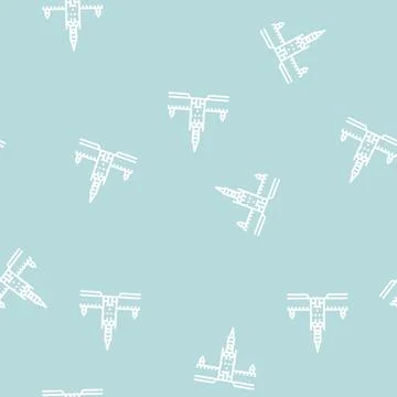 Moscow kremlin line seamless pattern Ilustração Stock