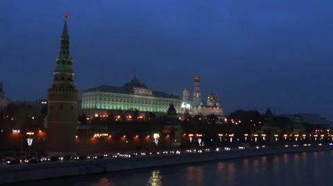 Moscow Kremlin at night 스톡 동영상 57215363