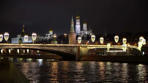 Moscow Kremlin. Night Vídeo Stock 110912194