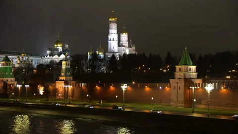 Moscow Kremlin. Night 스톡 동영상 110912963