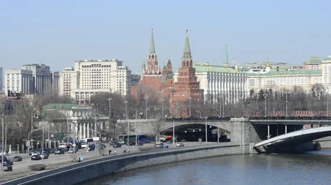 Moscow Kremlin panorama Stock Footage 22842050