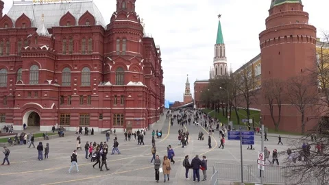 Moscow, Kremlin Passage, exit to Red Square. Stock Footage 154023745