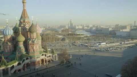 Moscow Kremlin Red Square St. Basil's Cathedral Zaryadye Park Video stock 234299703