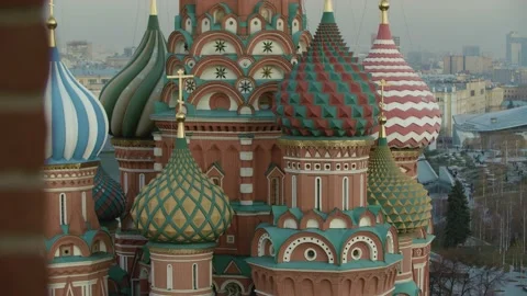 Moscow Kremlin Red Square St. Basil's Cathedral Zaryadye Park Video stock 234300871