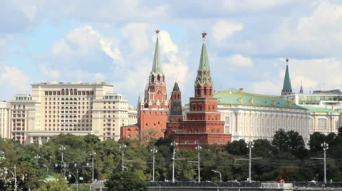 Moscow Kremlin Towers Stock Footage 27431663
