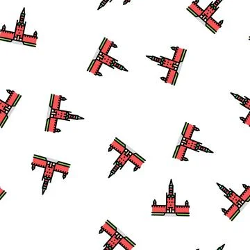 Moscow kremlin vector seamless pattern Ilustração Stock