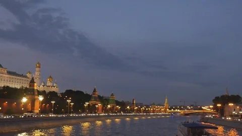 Moscow Kremlin view from the river Stock Footage 81317745