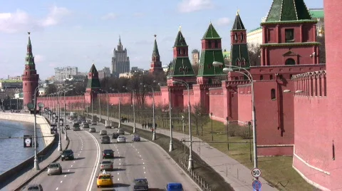 Moscow kremlin wall Video stock 119546
