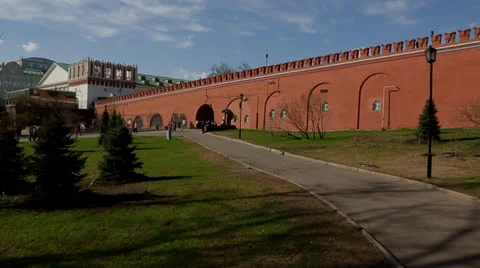 Moscow kremlin wall panorama Stock Footage 24783109